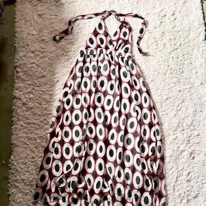 Funky Retro Pop Art Y2K Geometric Statement Disco Unique Whimsical Halter Dress